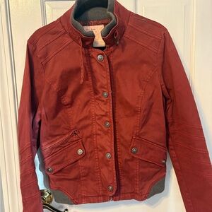 Free People Brick Red Bomber Jacket